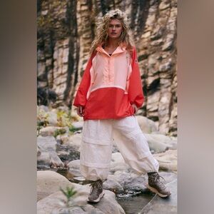 NWT Care FP Movement Like The Wind Logo Jacket ~Pastel Peach Combo~